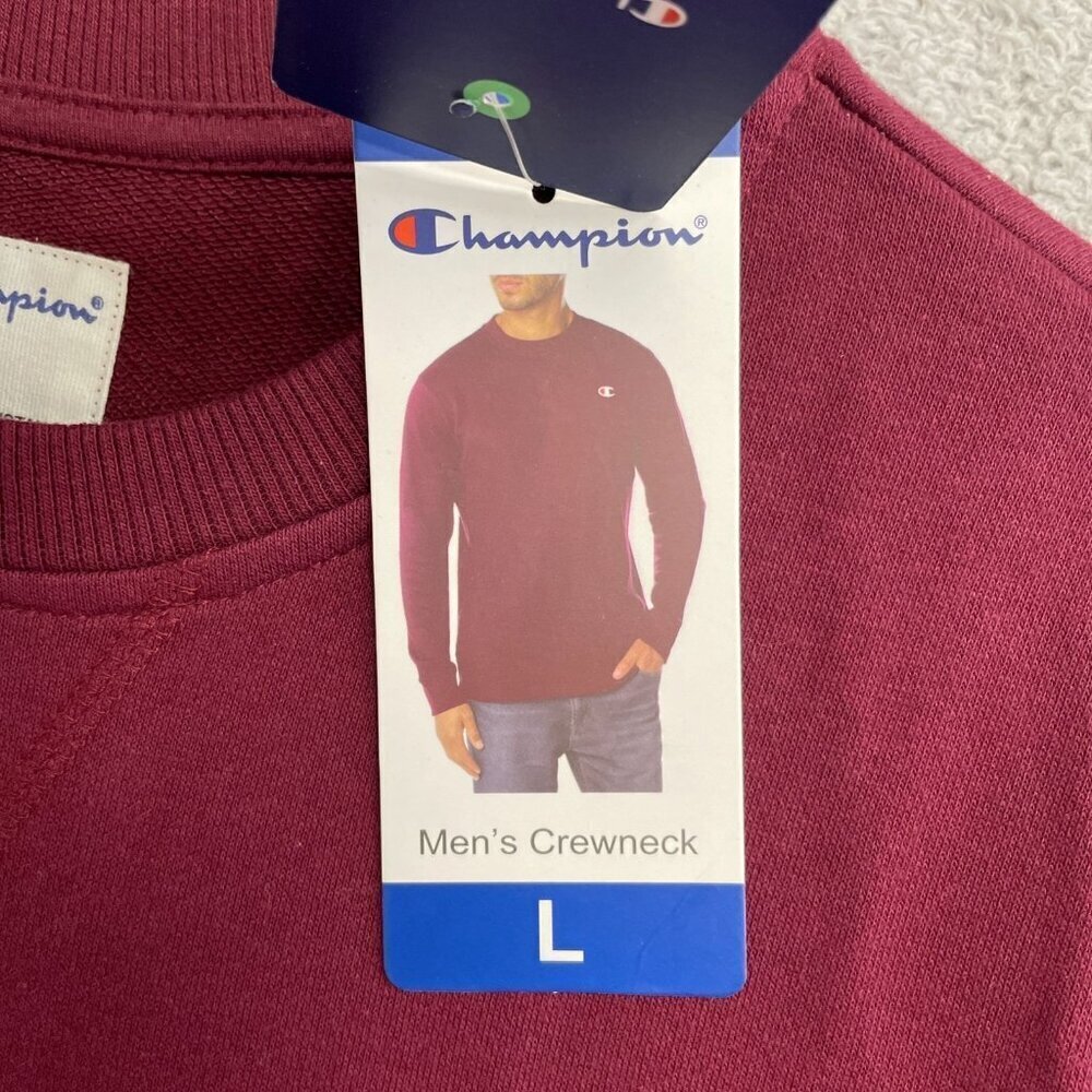 NEW Champion Men's L Burgundy Crewneck Sweatshirt - Picture 8 of 10